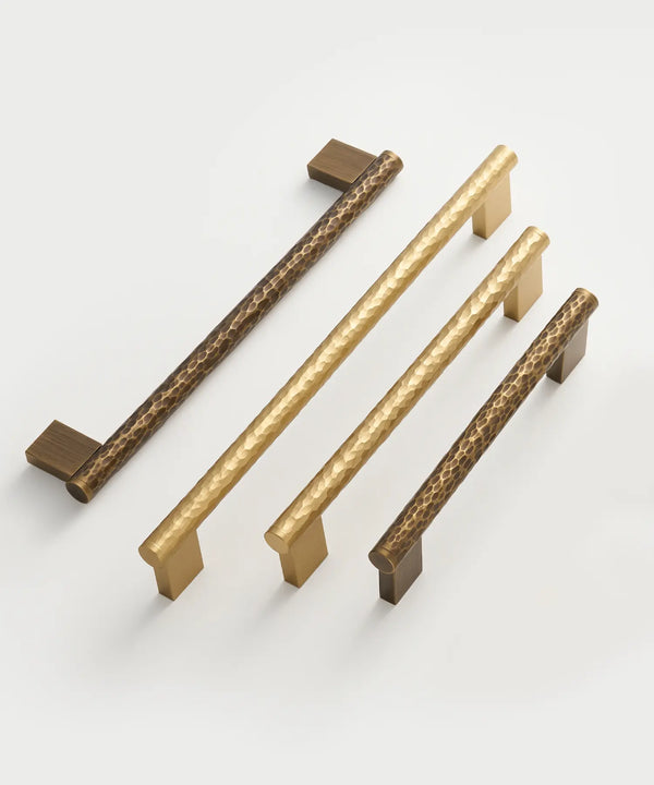 MARRA Brass Hammered Kitchen & Cabinet Handles, premium drawer handle. Premium cabinet handle. Suitable for kitchen handle, wardrobe, drawer and Cupboard.