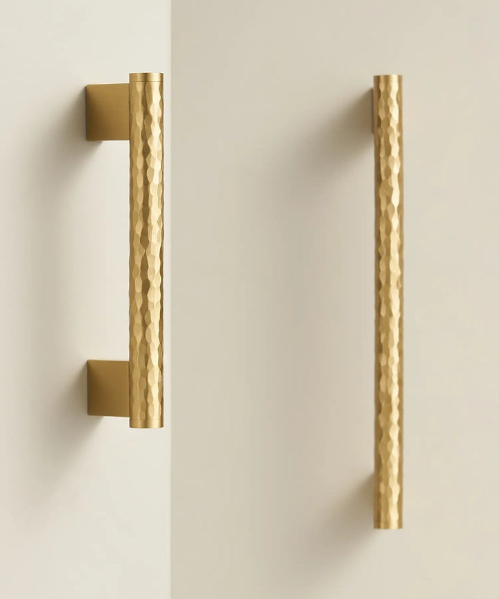 MARRA Brass Hammered Kitchen & Cabinet Handles, premium drawer handle. Premium cabinet handle. Suitable for kitchen handle, wardrobe, drawer and Cupboard.