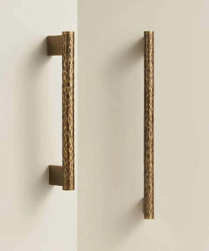 MARRA Brass Hammered Kitchen & Cabinet Handles, premium drawer handle. Premium cabinet handle. Suitable for kitchen handle, wardrobe, drawer and Cupboard.
