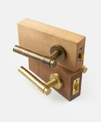 MARRA Hammered Brass Lever Door Handles Set