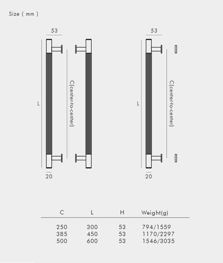 NIVA Solid Brass Door Pull Handle, premium door pull handles for wooden and glass door