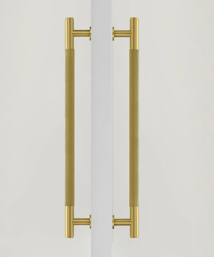NIVA Solid Brass Door Pull Handle, premium door pull handles for wooden and glass door - Satin Brass