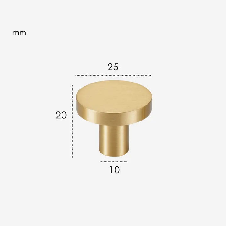 OPUL Solid Brass Cabinet & Drawer Knob, premium brass cupboard knobs - Satin brass