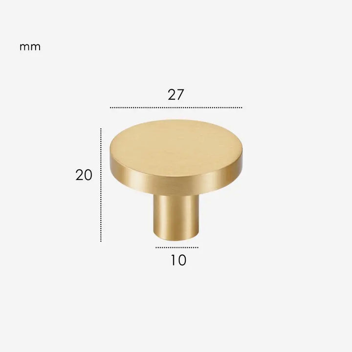 OPUL Solid Brass Cabinet & Drawer Knob, premium brass cupboard knobs - Satin brass