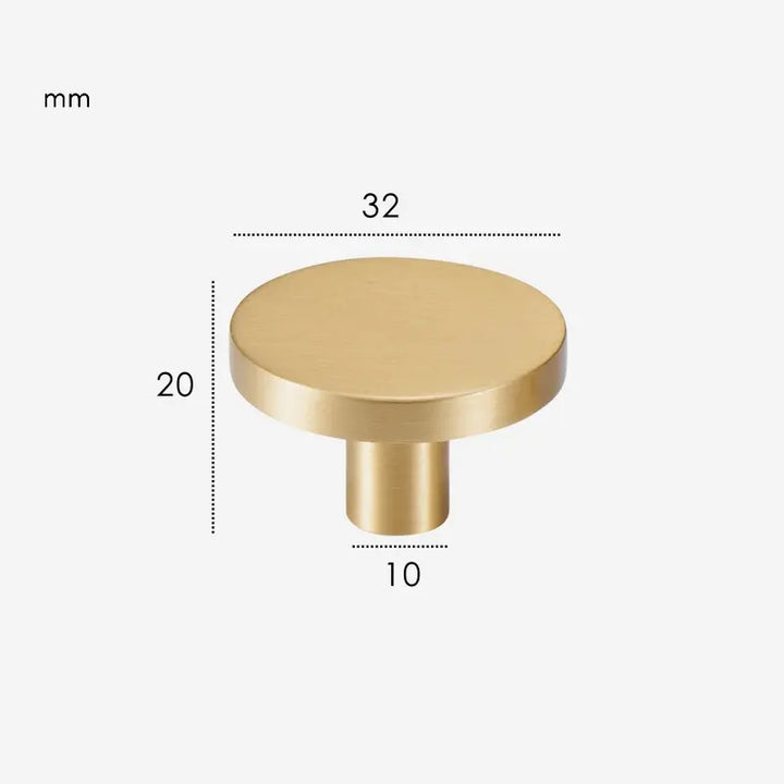 OPUL Solid Brass Cabinet & Drawer Knob, premium brass cupboard knobs - Satin brass
