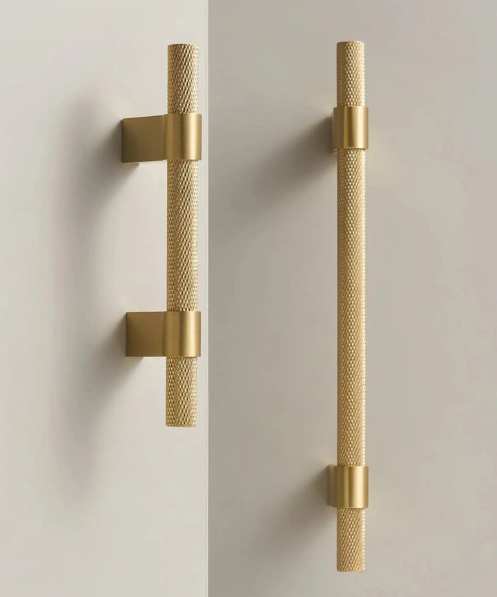 RIVELLE Solid Brass Knurled Kitchen & Cabinet Handle