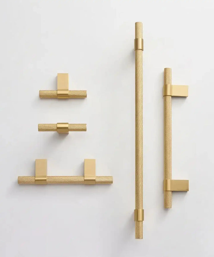 RIVELLE Solid Brass Knurled Kitchen & Cabinet Handle