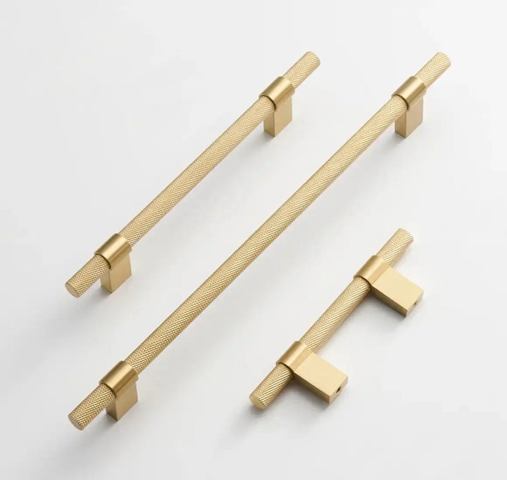 RIVELLE Solid Brass Knurled Kitchen & Cabinet Handle