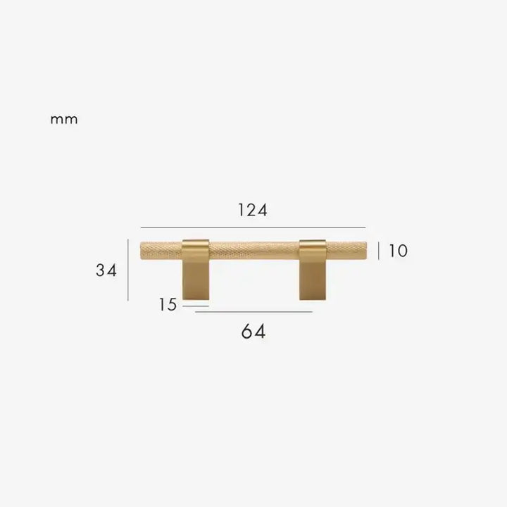 Premium RIVELLE Solid Brass Knurled Kitchen & Cabinet Handle