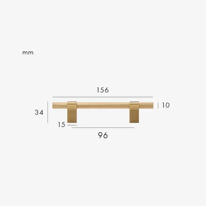 Premium RIVELLE Solid Brass Knurled Kitchen & Cabinet Handle