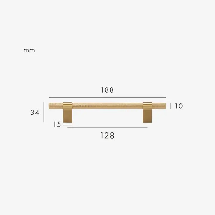 Premium RIVELLE Solid Brass Knurled Kitchen & Cabinet Handle