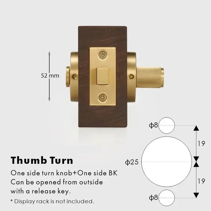 SOLUS Bathroom Thumb Turn Lock, Premium-quality solid brass construction, Ideal for bathrooms, WCs, privacy rooms, and meeting spaces
