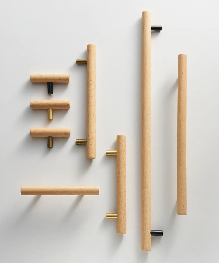 TEKEA Wood AND Brass Kitchen & Cabinet Handle. premium drawer handle. Premium cabinet handle. Suitable for kitchen handle, wardrobe, drawer and Cupboard.