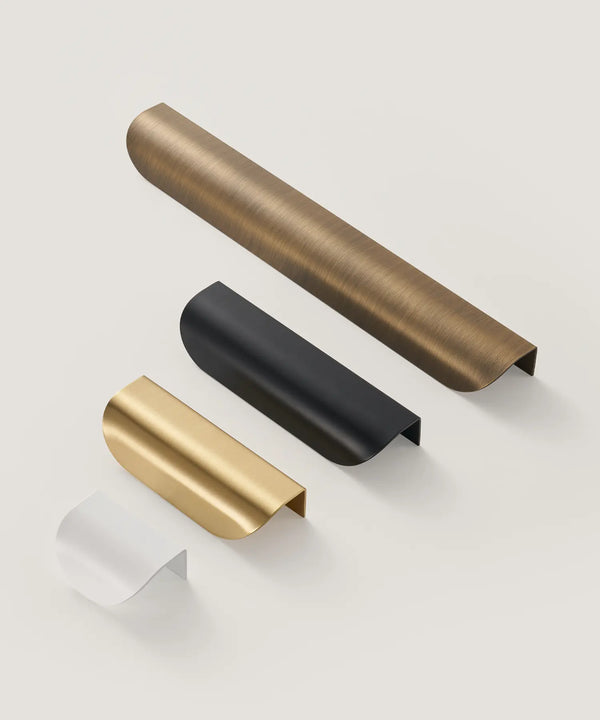 VELONA Solid Brass Edge Cabinet & Drawer Pull Handle, premium edge pull handle for drawer, cabinet and wardrobes
