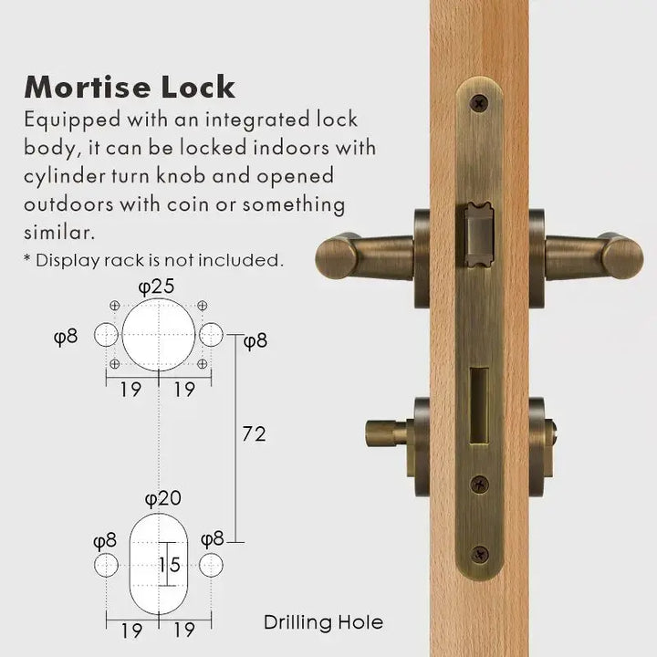 Premium solid brass VERGE Knurled Lever Door Handles Set, suitable for privacy door handle, passage door handle, bathroom thumb turn handle, Mortise lock door handle