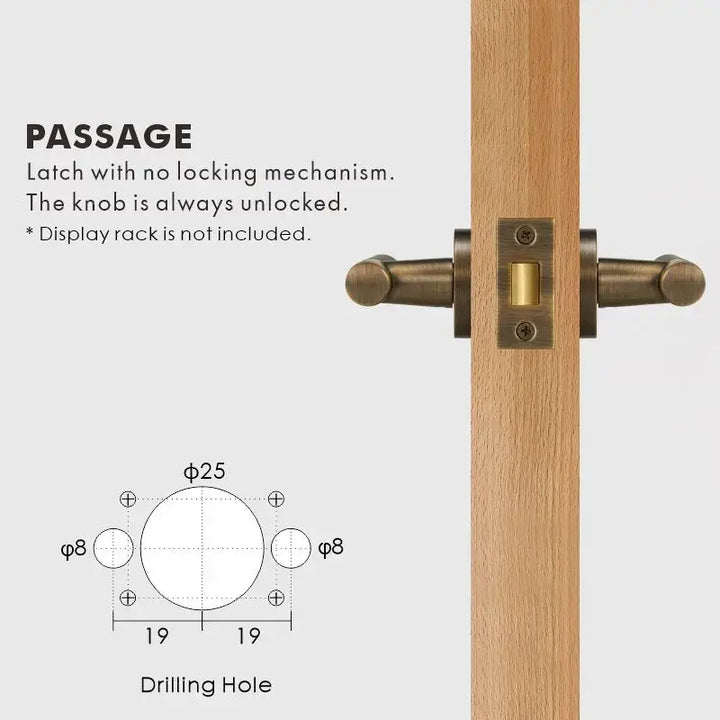 Premium solid brass VERGE Knurled Lever Door Handles Set, suitable for privacy door handle, passage door handle, bathroom thumb turn handle, Mortise lock door handle