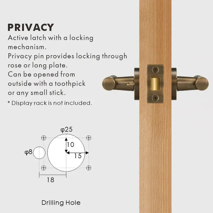 Premium solid brass VERGE Knurled Lever Door Handles Set, suitable for privacy door handle, passage door handle, bathroom thumb turn handle, Mortise lock door handle