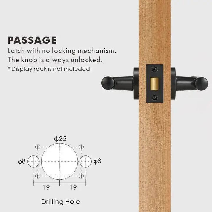 Premium solid brass VERGE Knurled Lever Door Handles Set, suitable for privacy door handle, passage door handle, bathroom thumb turn handle, Mortise lock door handle