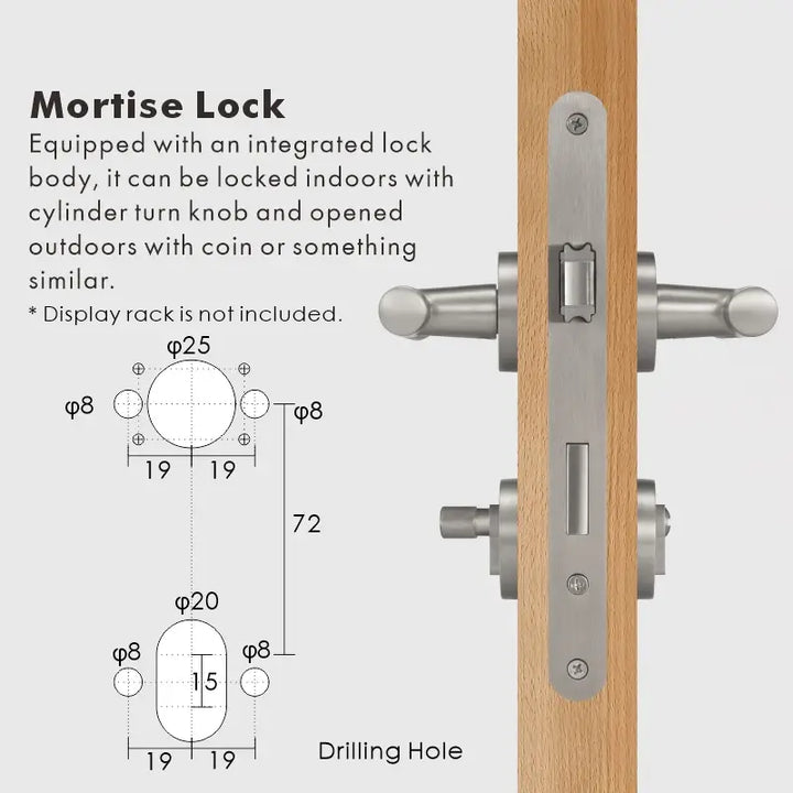 Premium solid brass VERGE Knurled Lever Door Handles Set, suitable for privacy door handle, passage door handle, bathroom thumb turn handle, Mortise lock door handle