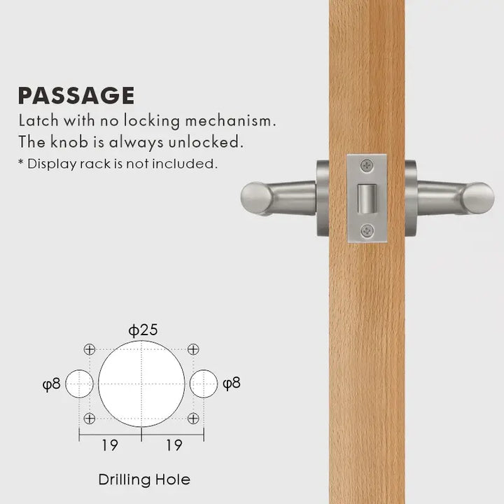 Premium solid brass VERGE Knurled Lever Door Handles Set, suitable for privacy door handle, passage door handle, bathroom thumb turn handle, Mortise lock door handle