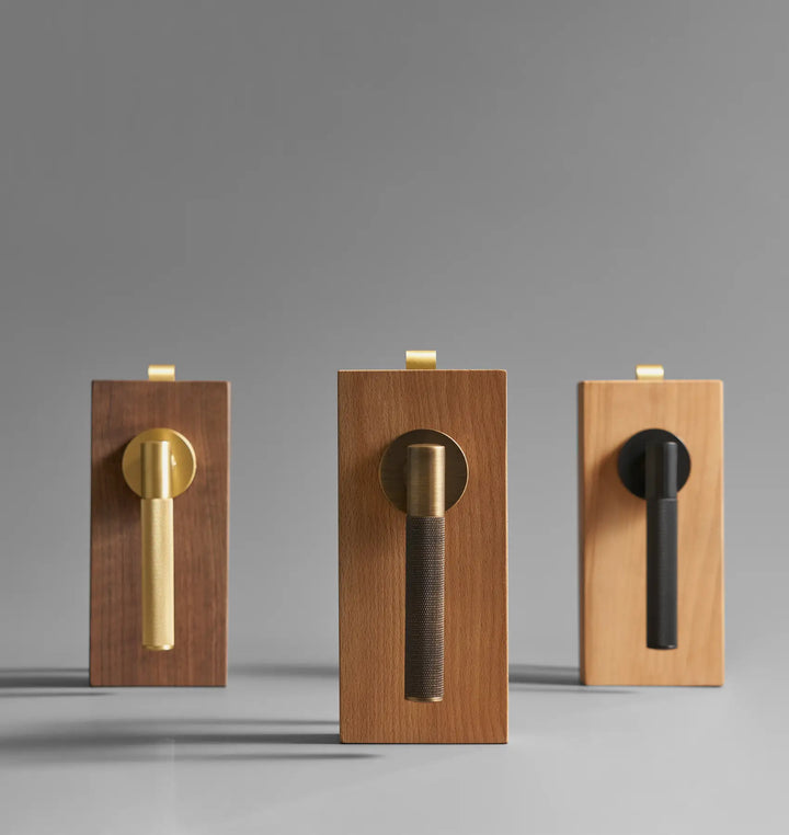 Premium solid brass VERGE Knurled Lever Door Handles Set, suitable for privacy door handle, passage door handle, bathroom thumb turn handle, Mortise lock door handle