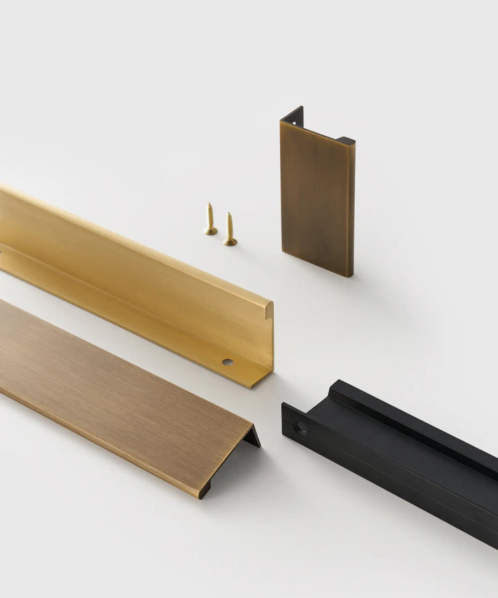 VISTRO Solid Brass Edge Pull Handle, premium, conceal handle, cabinet pull handle, wardrobe handle, Cupboard handles, extra long handle