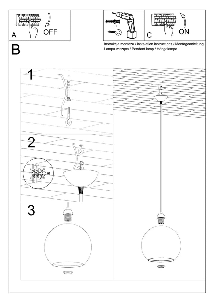 BALL Pendant Light, Kitchen island lights, Ceiling hanging lights