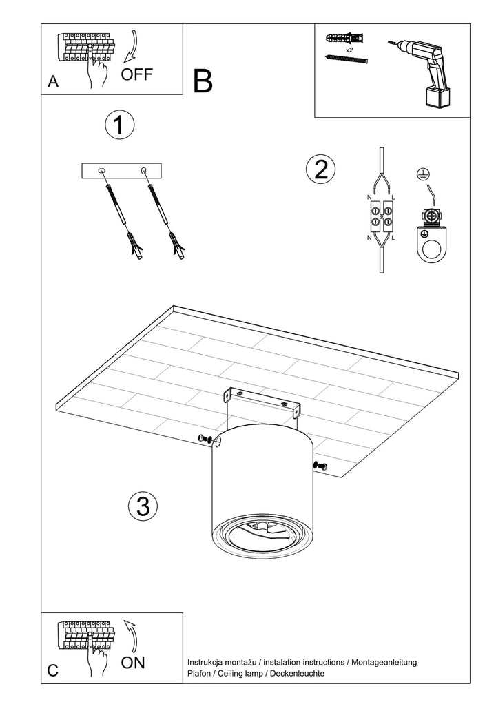CULLO Concrete Ceiling Light, Ceiling lamps, Livingroom ceiling lights