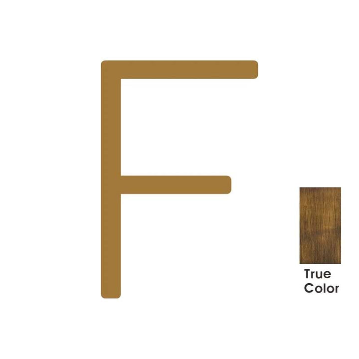 DARCY Solid Antique Brass House Letter F