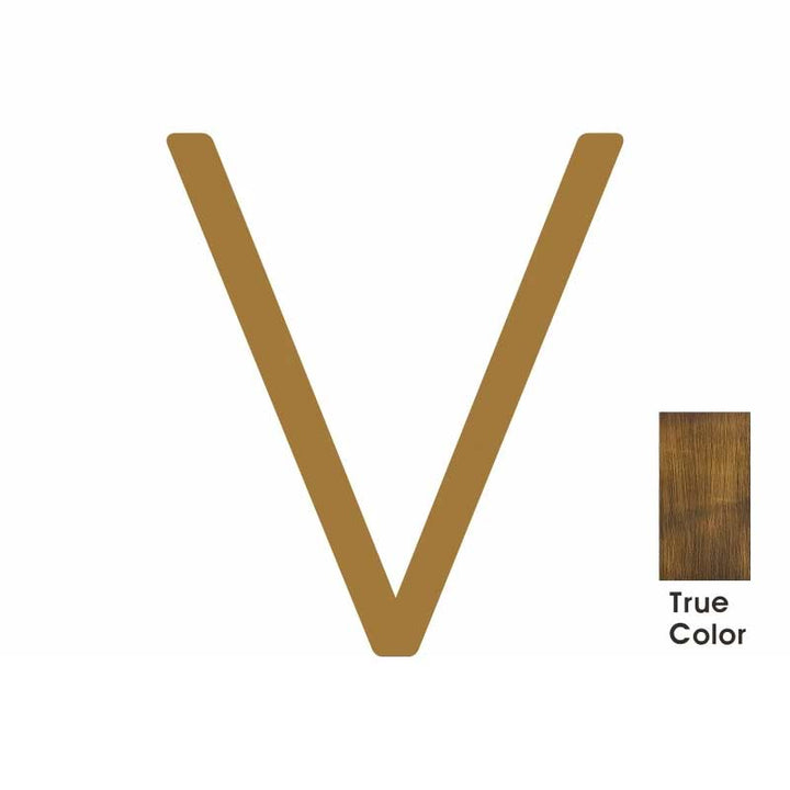DARCY Solid Antique Brass House Letter V