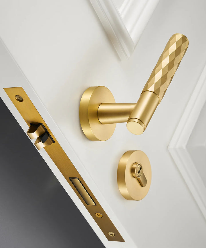 DIAMOND Solid Brass Door Lever Handles Set, interior door levers, door handles, Door Lever Handles, Solid Brass Door Lever Handles, Knurled Door Handles, door knobs and handles