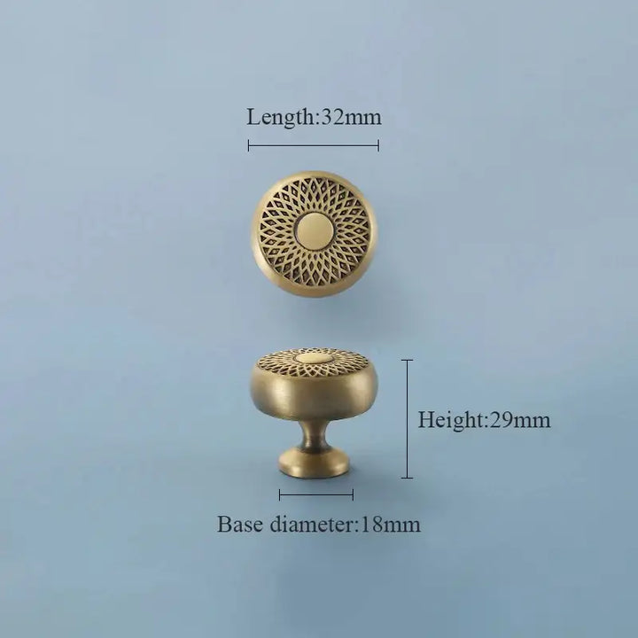  GLEAM Solid Brass Cabinet Knob, kitchen door knobs, Premium Drawer Knob, premium cupboard knobs - Satin Brass