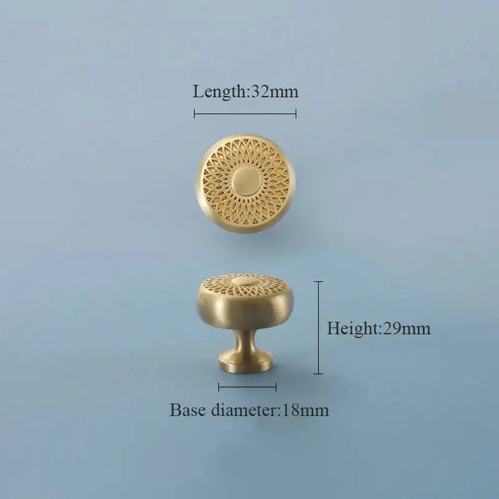  GLEAM Solid Brass Cabinet Knob, kitchen door knobs, Premium Drawer Knob, premium cupboard knobs - Satin Brass