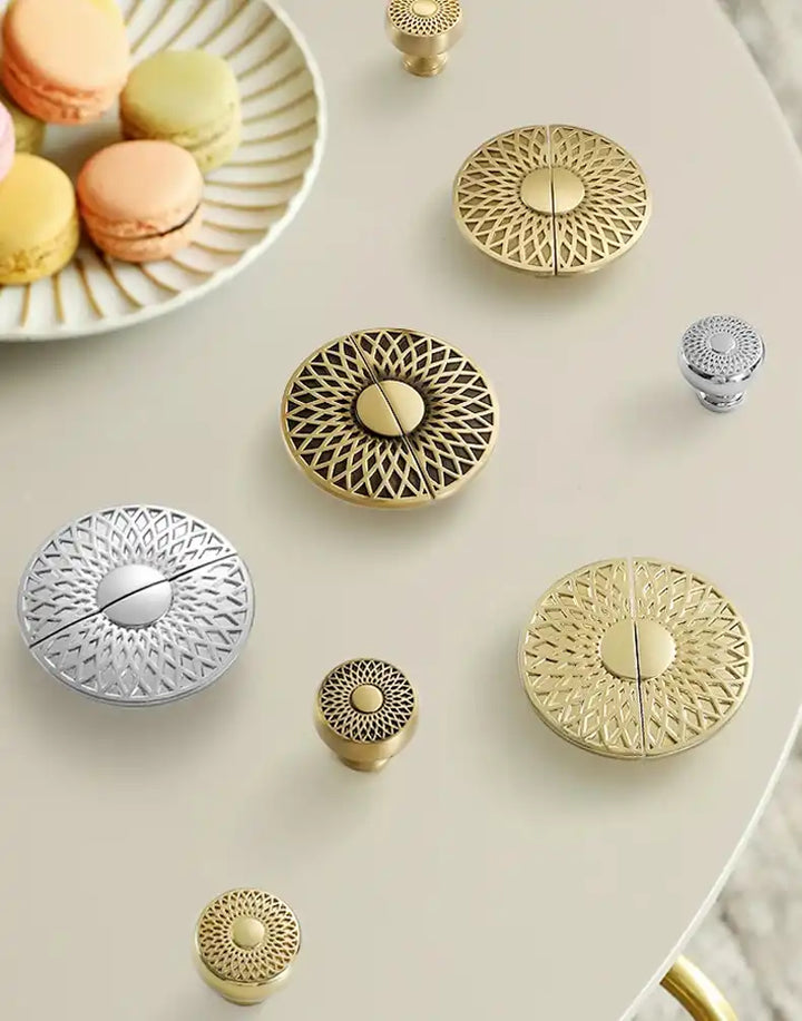 GLEAM Solid Brass Half Circle Knob, kitchen door knobs, Premium Drawer Knob, premium cupboard knobs