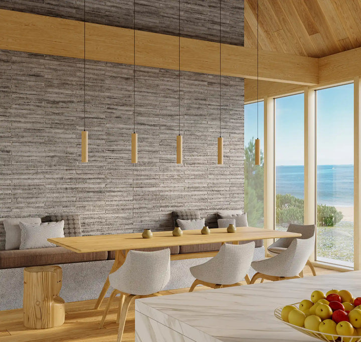 LINO Natural Wood Pendant Light, Kitchen island lights, Ceiling hanging lights