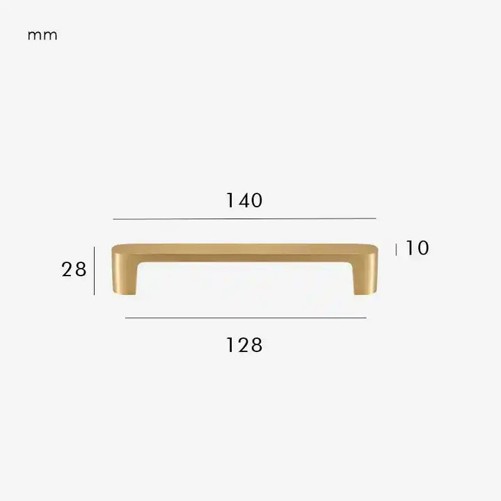 LUXARA Solid Brass Kitchen & Cabinet Handle Length 140mm