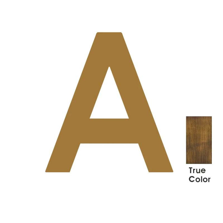 LUXE Solid Antique Brass House Numbers And Letters, made from 5mm think brass plate - Letter A