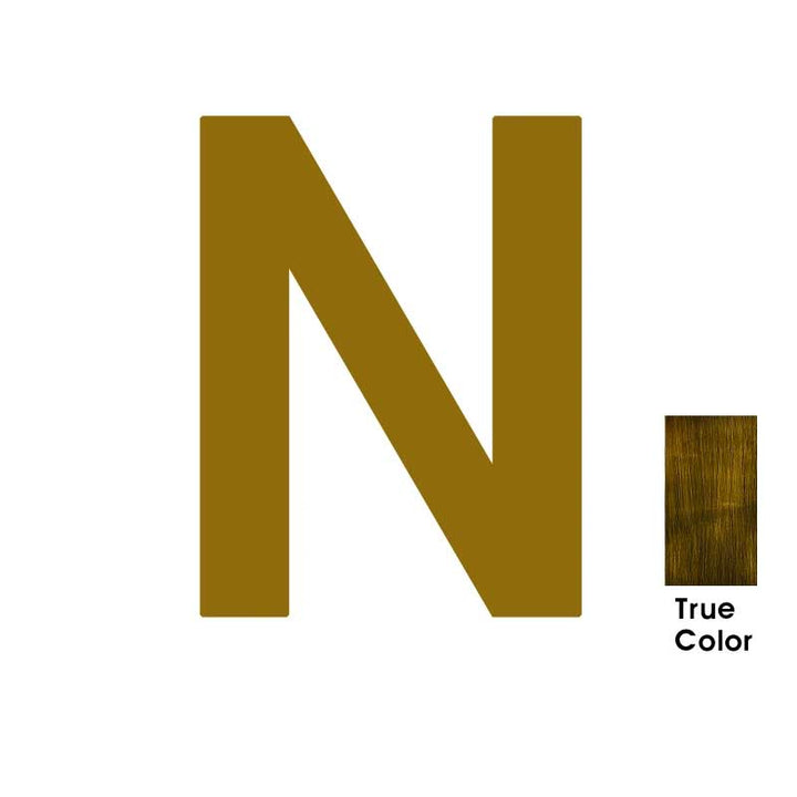 LUXE Solid Antique Brass House Numbers And Letters, made from 5mm think brass plate - Letter N