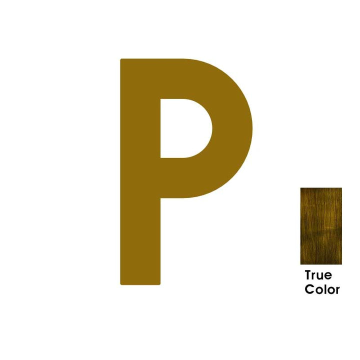 LUXE Solid Antique Brass House Numbers And Letters, made from 5mm think brass plate - Letter P