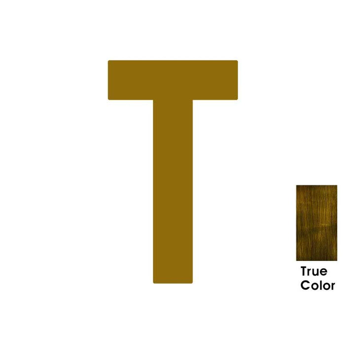 LUXE Solid Antique Brass House Numbers And Letters, made from 5mm think brass plate - Letter T