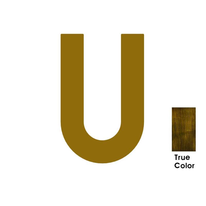 LUXE Solid Antique Brass House Numbers And Letters, made from 5mm think brass plate - Letter U