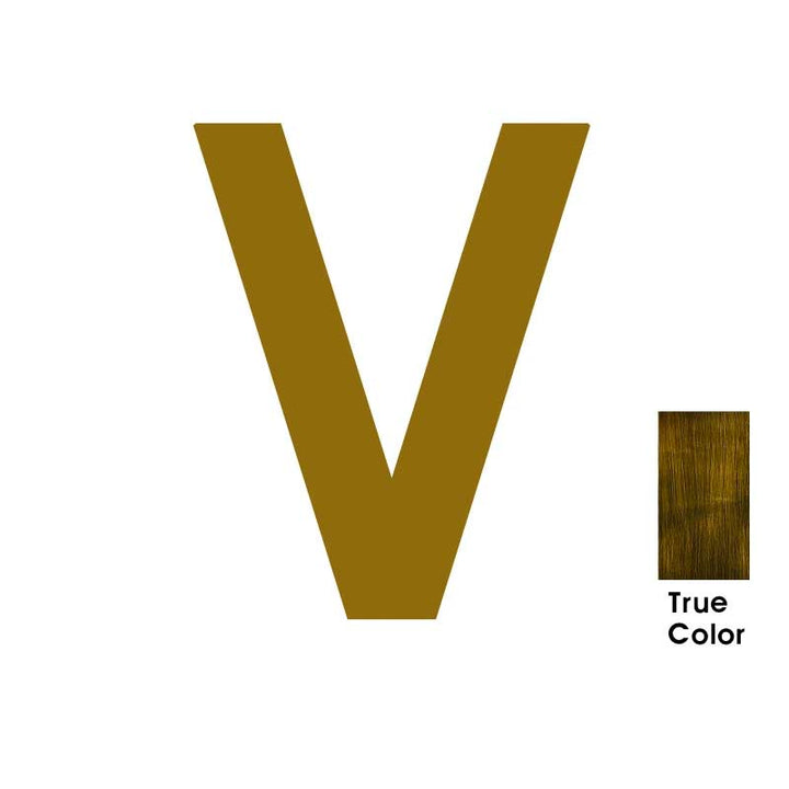 LUXE Solid Antique Brass House Numbers And Letters, made from 5mm think brass plate - Letter V