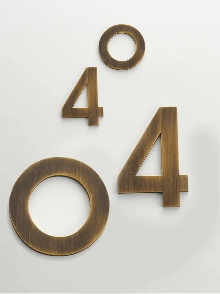 LUXE Solid Antique Brass House Numbers, house number signs, home number signs, street numbers for houses, House numbers and letters, door numbers, door number signs