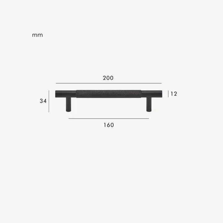MID Knurled Solid Brass Kitchen & Cabinet Handle, premium pull handle