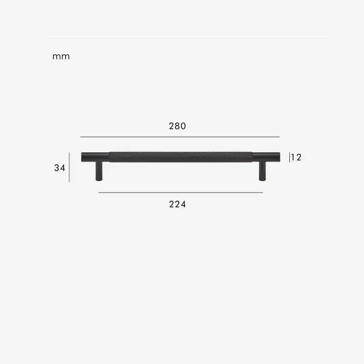 MID Knurled Solid Brass Kitchen & Cabinet Handle, premium pull handle