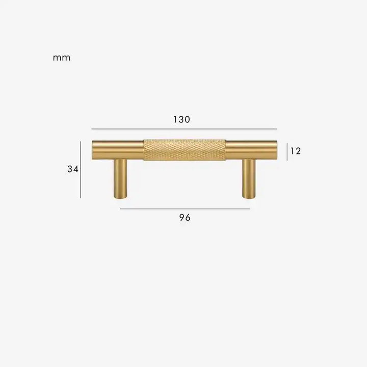 MID Knurled Solid Brass Kitchen & Cabinet Handle, premium pull handle