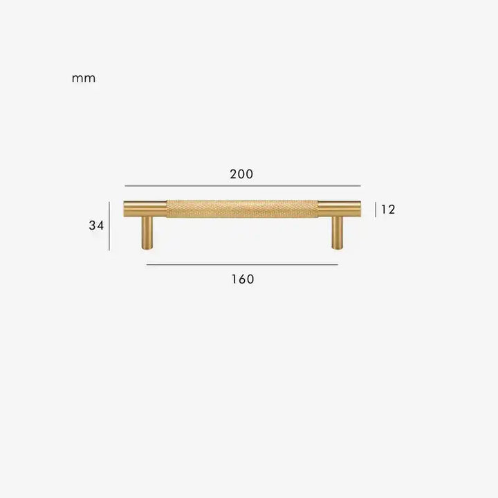 MID Knurled Solid Brass Kitchen & Cabinet Handle, premium pull handle