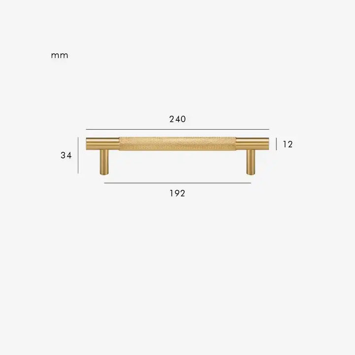 MID Knurled Solid Brass Kitchen & Cabinet Handle, premium pull handle