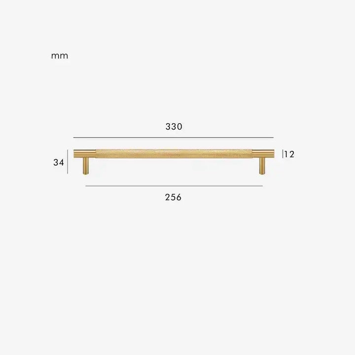 MID Knurled Solid Brass Kitchen & Cabinet Handle, premium pull handle
