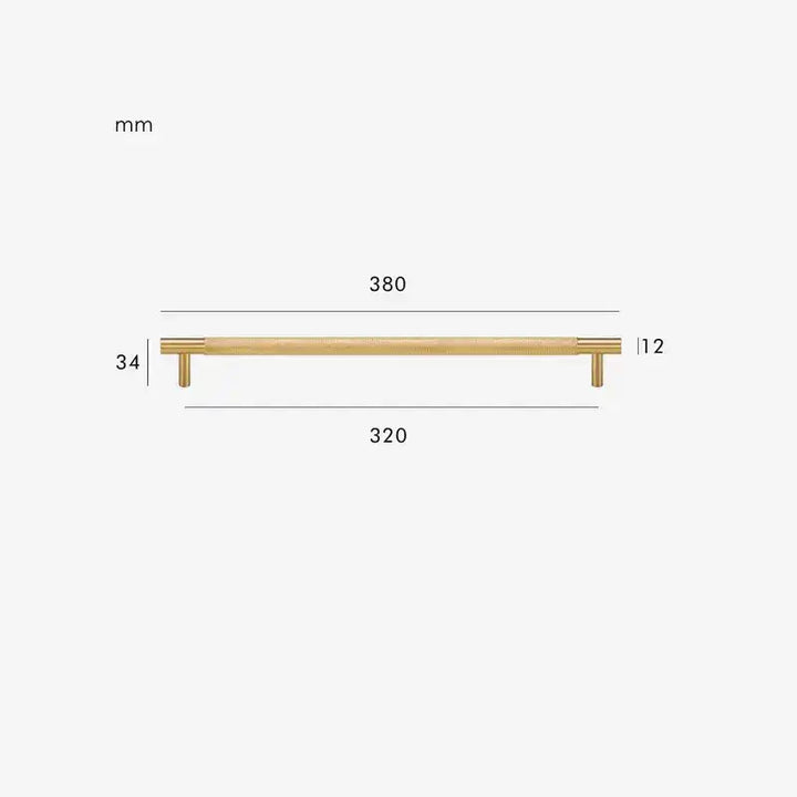 MID Knurled Solid Brass Kitchen & Cabinet Handle, premium pull handle